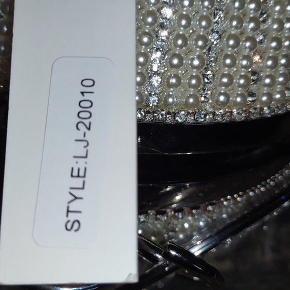 🐧UNIQUE VINTAGE Round Pearl/Rhinestones Flapper Clutch - Picture 4 of 14